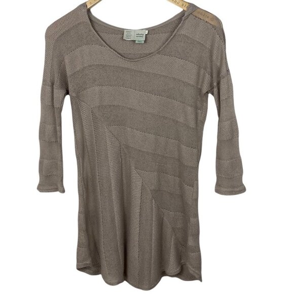 Anthropologie Saturday Sunday Hoodie Knit Sweatshirt Lightweight Size XS Taupe‎ - Picture 2 of 12